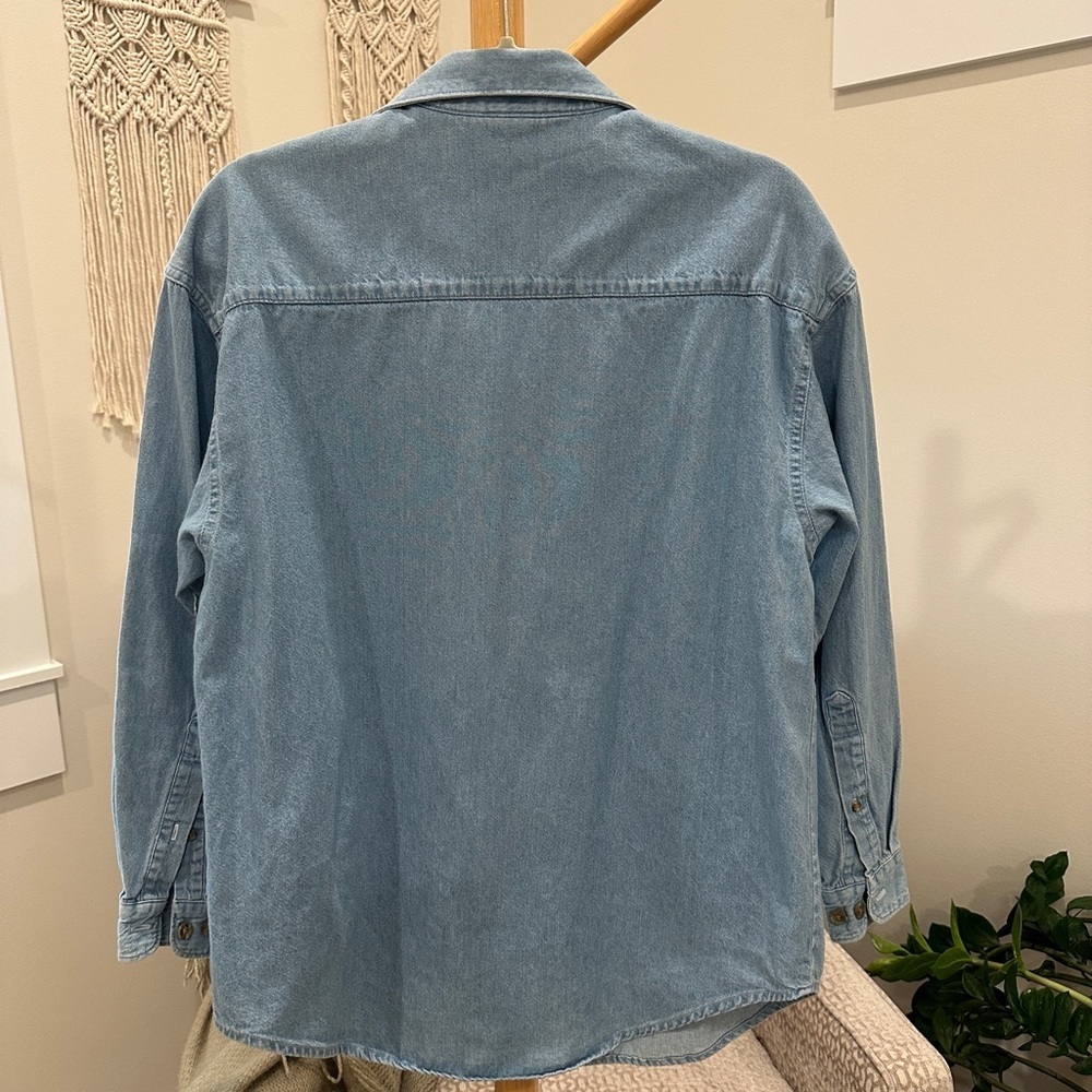 Three Rivers Denim Shirt Medium British Invasion Embroidered Cotton - Picture 5 of 5